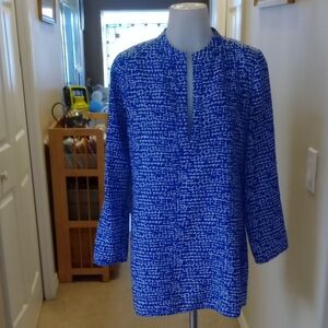 Chic Blue & white Mott50 Patterned long tunic/ dress xs